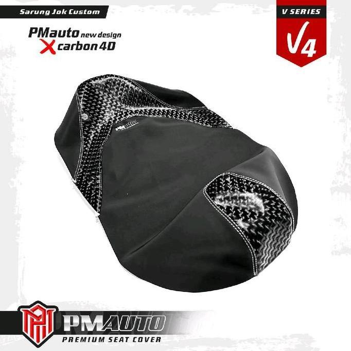 NEW KULIT JOK SARUNG JOK MOTOR MOTIF CARBON V4 PMAUTO VARIO MIO BEAT SCOOPY NMAX PCX AEROX STYLO DLL