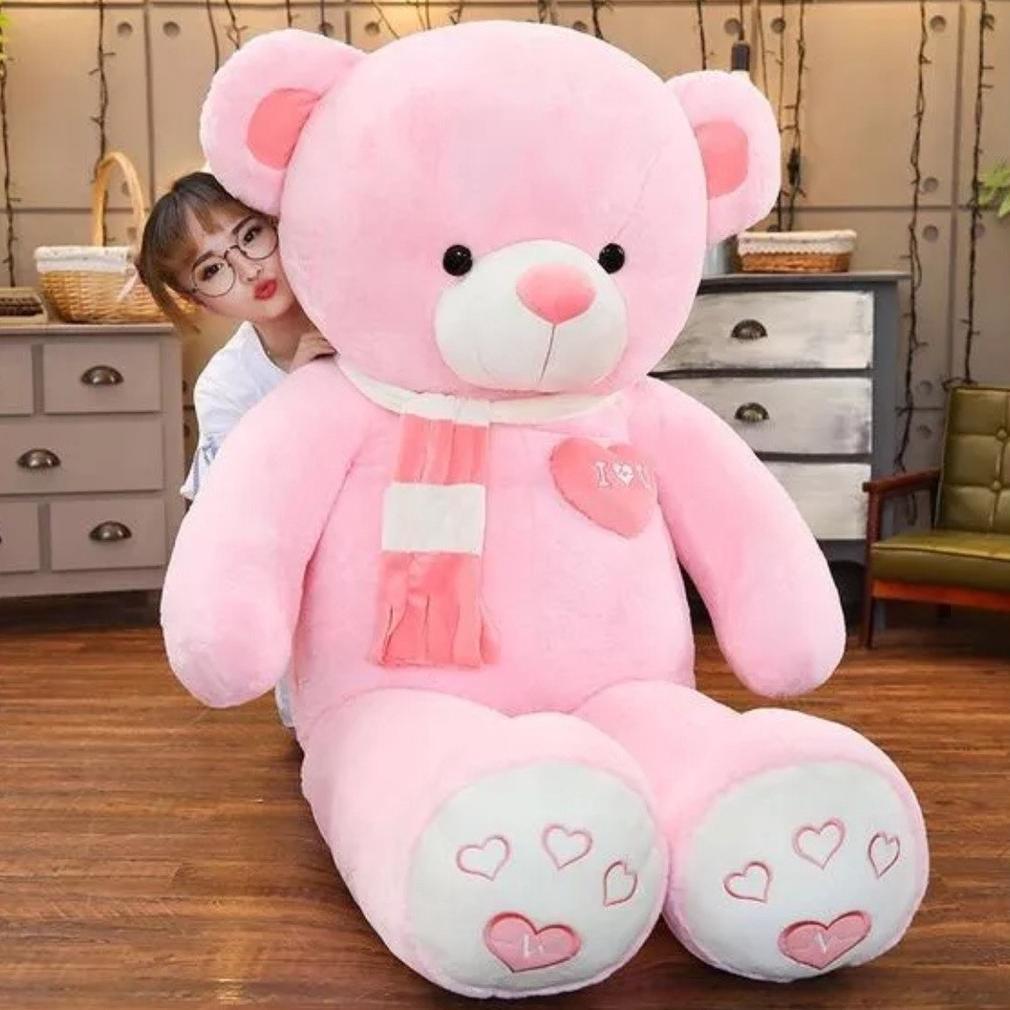 Berkualitas Boneka Teddy Bear Plufyy Boneka Beruang Jumbo 1,2 Boneka Beruang Besar Boneka 1,5 Meter 