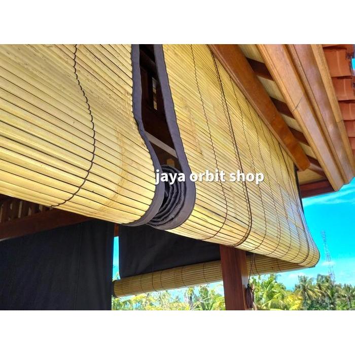 Krey bambu waterproof 200cm x 200cm / tirai bambu lapisan kain / tirai bambu anti air / krei bambu w