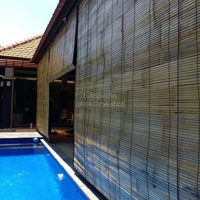 krei bambu waterproof L 3m x T 3m / tirai bambu lapis kain waterproof / tirai bambu anti air / krey 