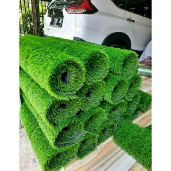 KARPET RUMPUT SINTETIS 1 ROLL 1.5cm X 6 METER UNTUK TAMAN TIPE SWISS