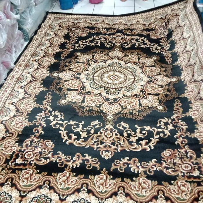 karpet permadani turki murah size 210x310 tebal 14mm black