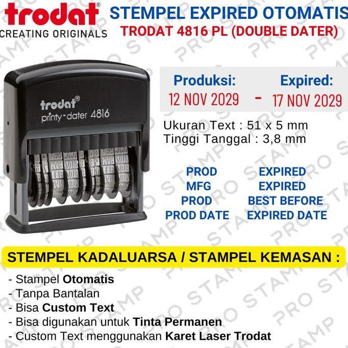 Stempel Expired Kemasan Otomatis TRODAT 4816 P/L (Double Dater)
