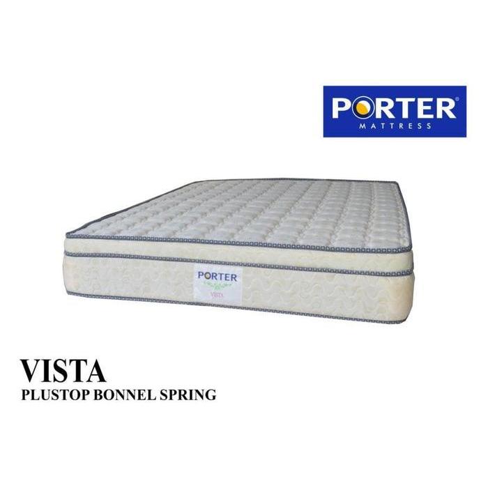 Spring Bed Porter Vista Plush Top 140 x 200 Hb Abel Cream Full Set