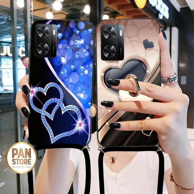 [KT07] SOFTCASE KACA + TALI FOR OPPO A57 2022 A16 A54 A15 A53 A33 A39