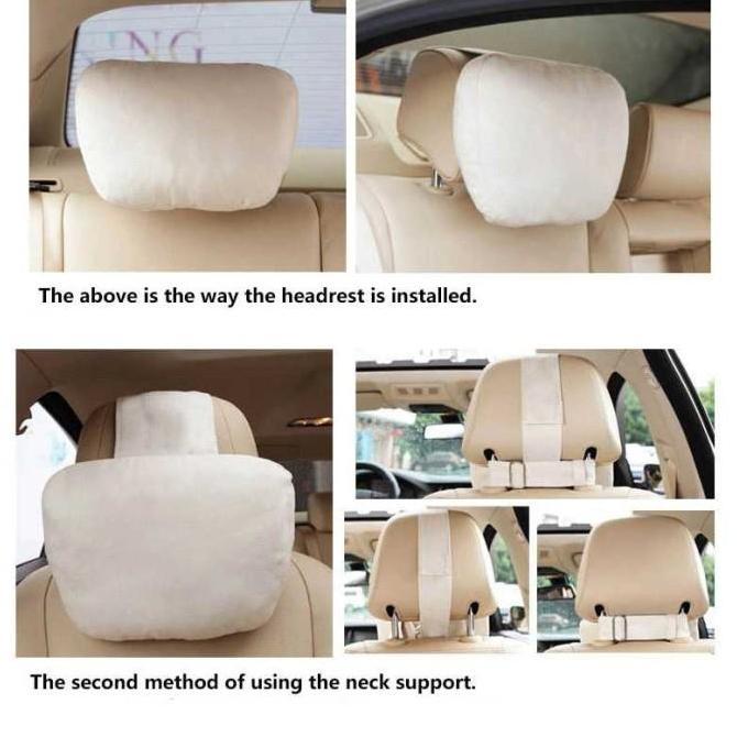 Bantal Leher Kursi Mobil / Bantal Sandaran Kepala Jok Mobil Empuk