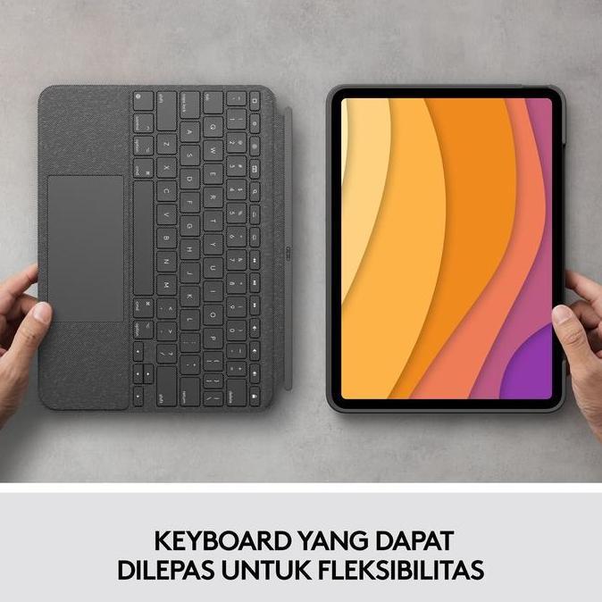Logitech Combo Touch Keyboard Case untuk Tablet iPad Air