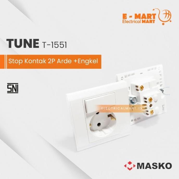 MASKO TUNE Saklar ENGKEL STOP ARDE T-1551 / Stop Kontak 2P + Saklar
