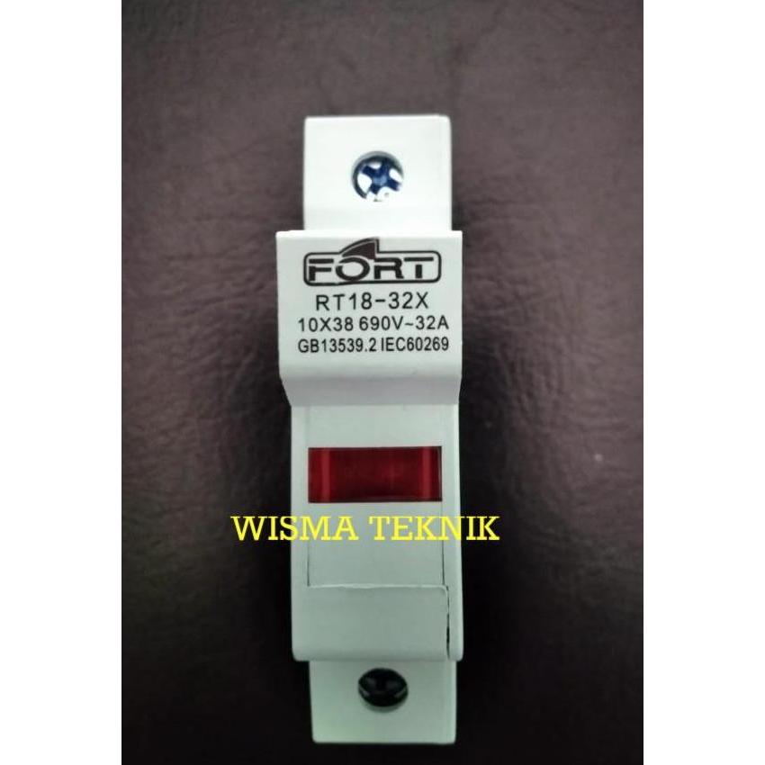 DIN RAIL FUSE HOLDER RUMAH FUSE FORT RT18-32