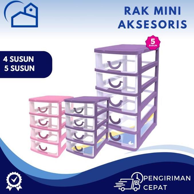 Laci Susun 4 Atau 5 Kecil Shinpo / Laci Mini / Mini Container / Laci Plastik Rak Penyimpanan Mini