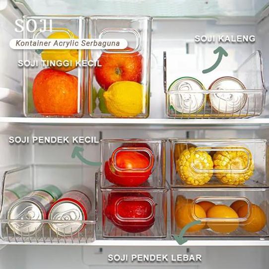 SOJI - Tempat Penyimpanan Makanan Kontainer Box Kulkas Akrilik