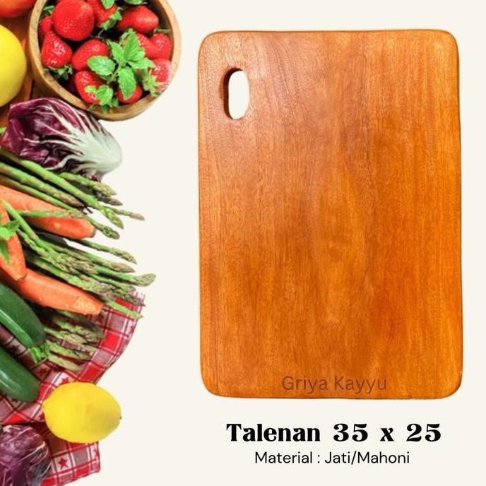 Talenan Kayu Ukuran 35x25 / Talenan kayu Jati / Talenan Kayu Mahoni / Talenan Besar / Talenan Tataka