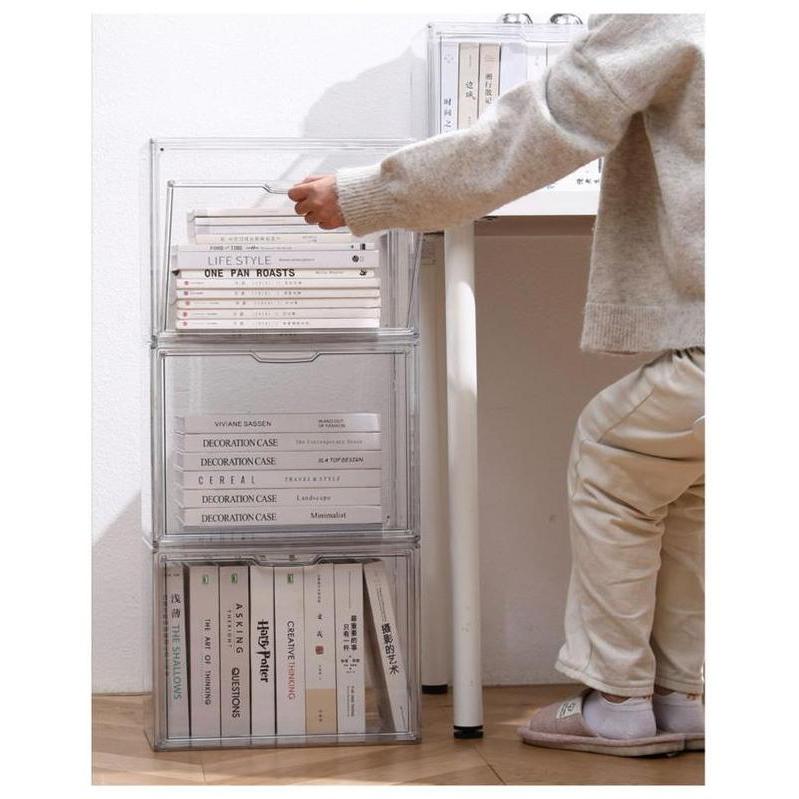 Books Meja Container Box Organiser Acrylic Transparent