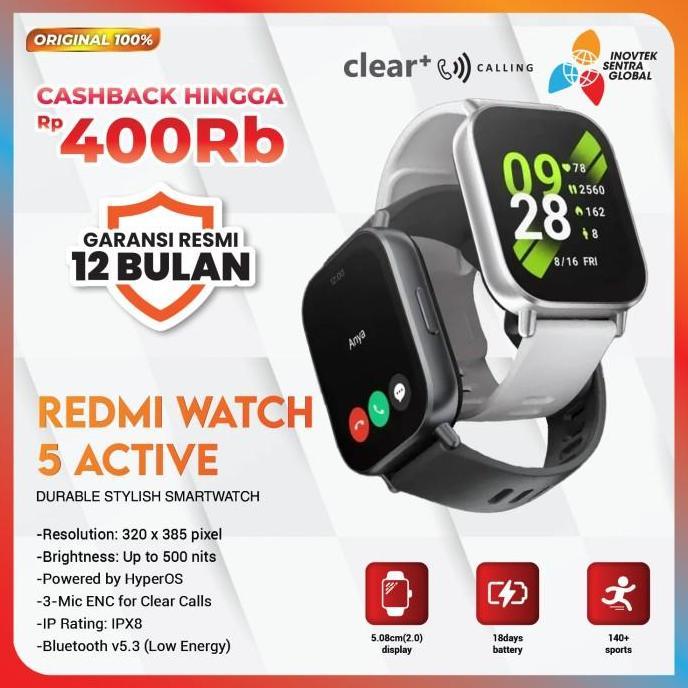 Xiaomi Mi Redmi Watch 5 Active / 3 Active Smartwatch - Garansi Resmi
