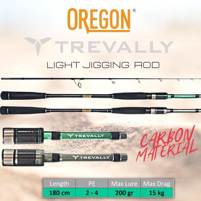 Joran Pancing Light Jig Oregon Trevally PE 2-4 dan PE 3-5 Carbon Solid Lure