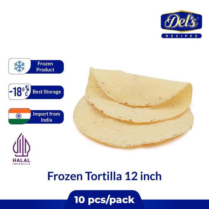 Wheat Tortilla Frozen Premium / Kulit Tortilla / Tortilla Wrap / Kulit Kebab / Salad Wrap - 12 Inch 