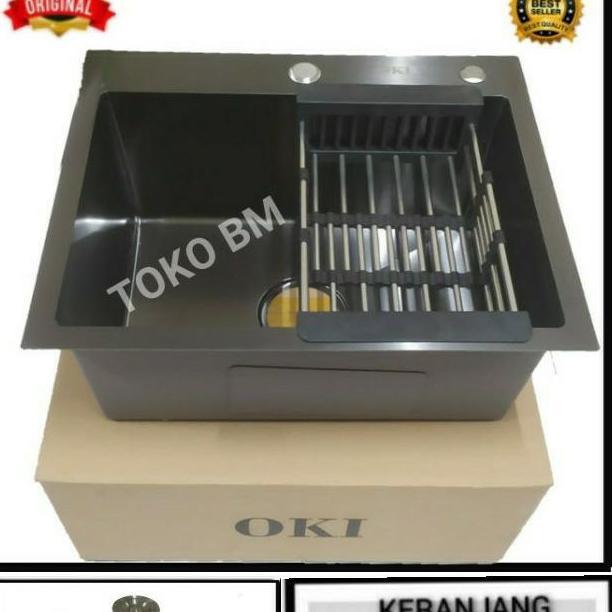 kitchen sink black 6045 oki/kitchen sink 6045 hitam/kitchen sink black