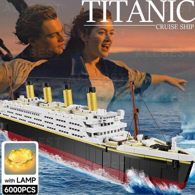 Mainan Kapal Titanic 6000 Pcs /Mini Bricks Model Titanic Cruise Ship Model Boa/ Paris Eiffel Titanic
