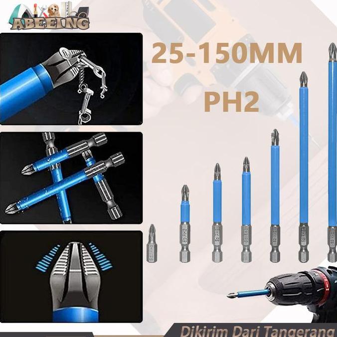 MALUKSHURE Isi 7 Obeng Mata Bor Magnet Mata Obeng Impact Set Mata Obeng Ph2 Magnet Mata Obeng Impact