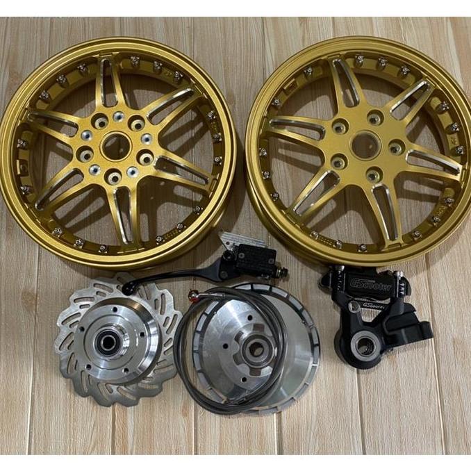 GRADIMOU paket upgrade ring 12 vespa classic velg model marrus adaptor gscooter