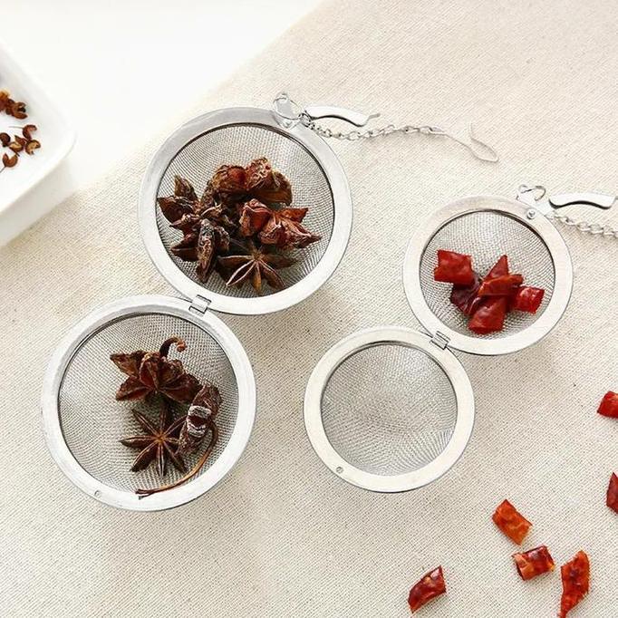 BLANCHENAM Saringan Teh Celup Stainless Steel 5 7 cm Tea Filter Bola Tabung Wadah Seduh Herbal Bumbu