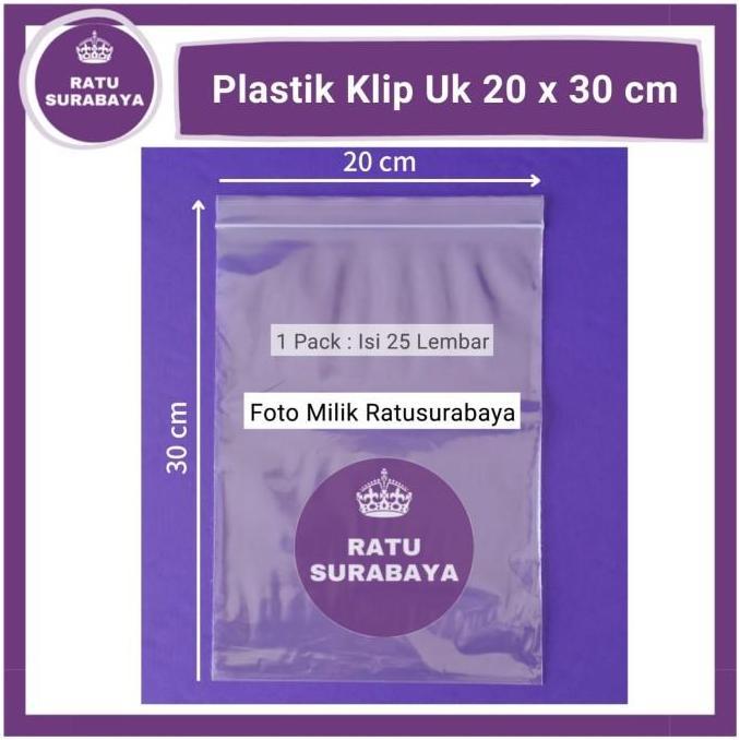 Plastik Zip Lock 20x30 Klip Ziplock Baju Clip Zipper Bening isi 25 pcs