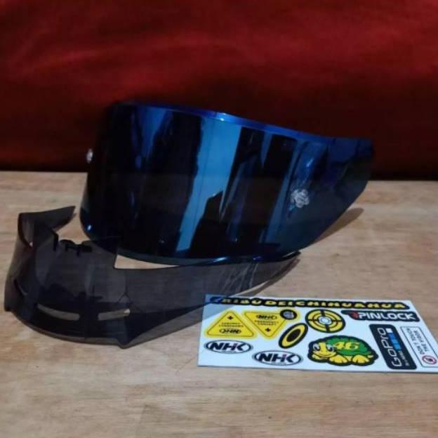 Paket Flat Visor NHK GP1000 + spoiler NHK GP1000 + Topost - Paket Kaca