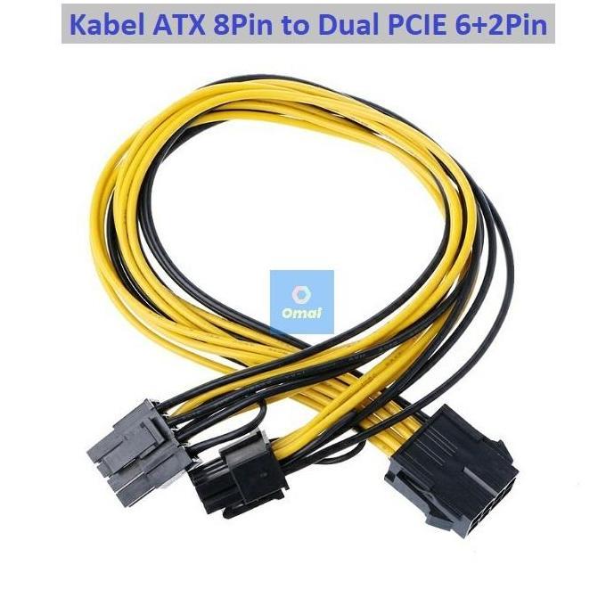 Kabel ATX 8pin Female to Dual 8pin 6+2 Female VGA PSU Power PCIE