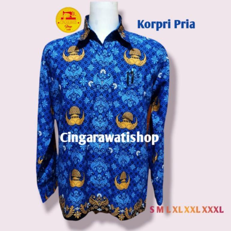 Bagus Baju Seragam Korpri Pria Batik Korpri Pria Terbaru 2022 Kemeja Korpri Pria Baju Korpri Terbaru