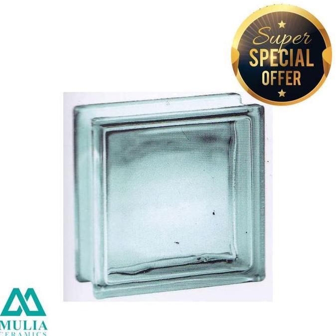 Kubika- Mulia 95000 19 X 19 X 9,5 Cm Clear Glass Block Balok Kaca Glass Box Kayu Pintu