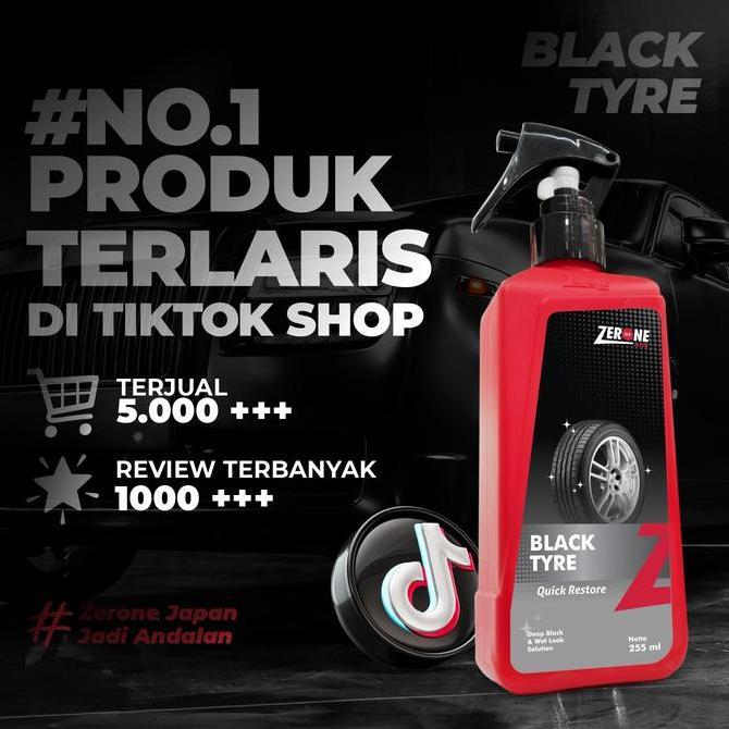Murah Zerone Japan Black Tyre 255Ml Penghitam Semir Ban Mobil Motor Tahan Lama Tidak Menguning High 