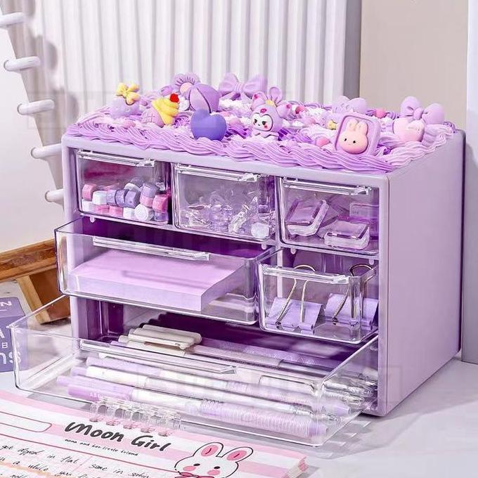 Kubika- Laci Kecil 9 Laci/6 Lacikotak Perhiasan Kotak Penyimpanan Serbaguna Laci Mini Rak Mini Kotak