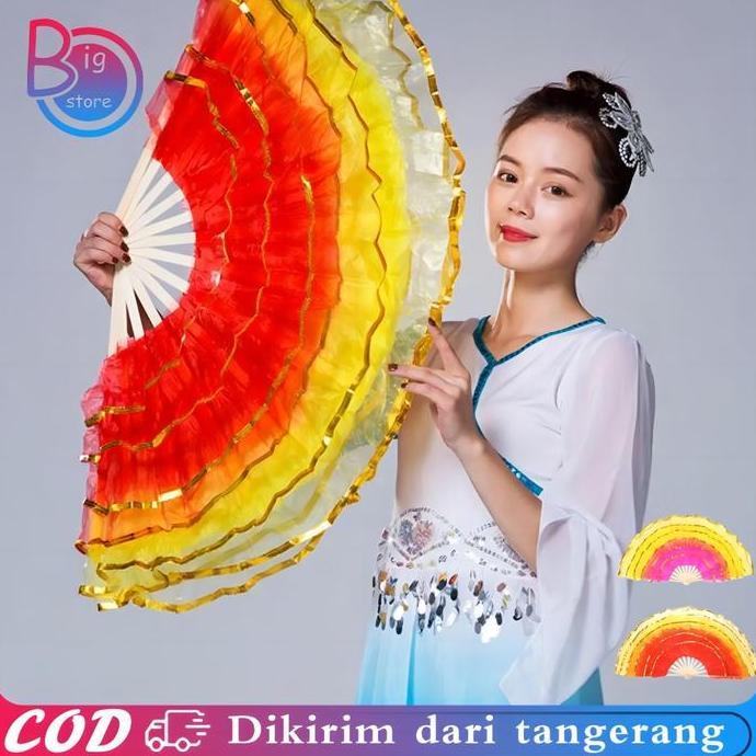 DISSORDE 1pair Kipas Menari Tari Merah Kipas Nari Besar Kipas Penari Kipas Tarian Kipas Tari Kipas U
