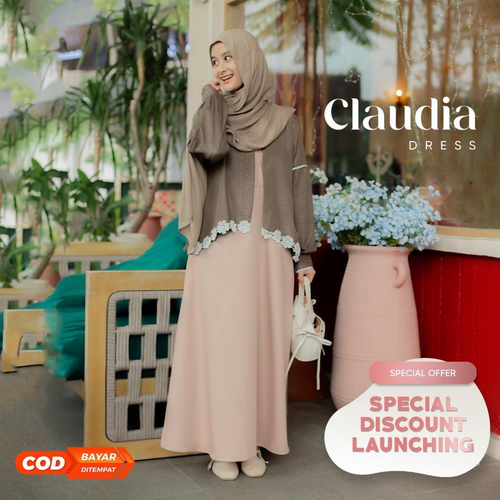 Grade Ori Jilbrave Claudia Dress Gamis Set Outer Bordir Feminine Casual Elegant Look