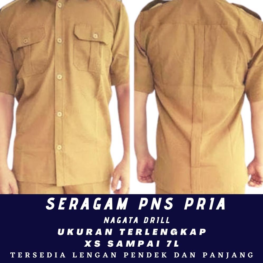 Murah Seragam Pns Pria Pdh Pemda Nagata Drill Khaki Muda Ukuran Xs Sampai 7L