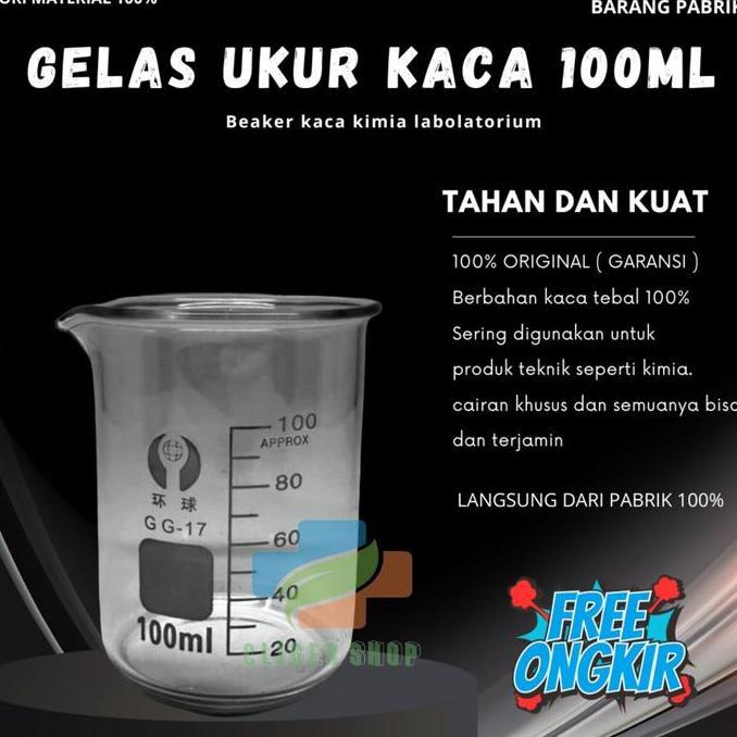 Kuteka- Gelas Ukur Kaca / Gelas Takar Kaca 100 Ml