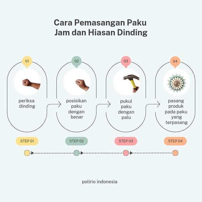 Okushonga- Jam Dinding Minimalis Polorio Type A86 - Uk 45Cm X 45Cm - Bahan Metalglass