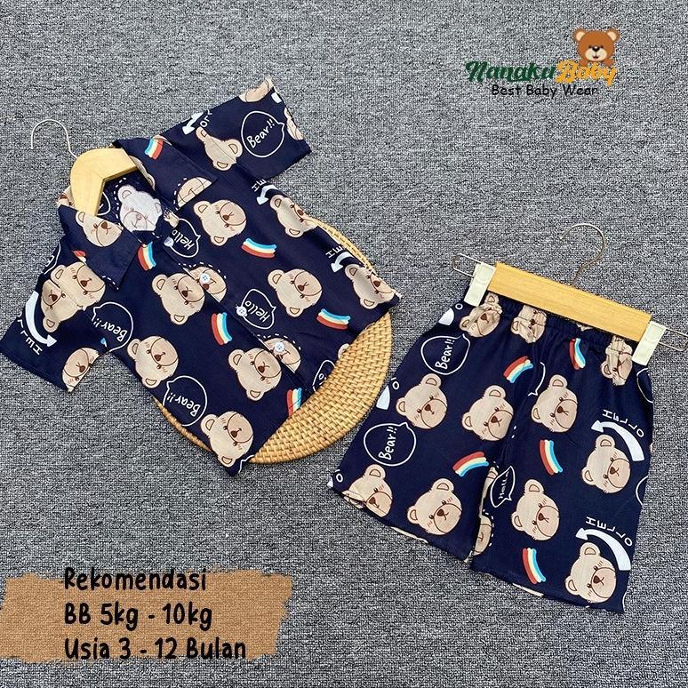Murah Nanaku Baby X Nana Kids One Set Rayon Anak Adem Motif Lucu | Set Pendek Laki-Laki & Perempuan 