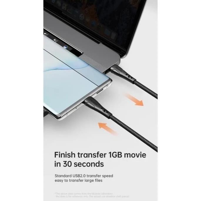 CA-7640 Type C to Type C Kabel Data PD 60Watt 4A 20CM Pendek