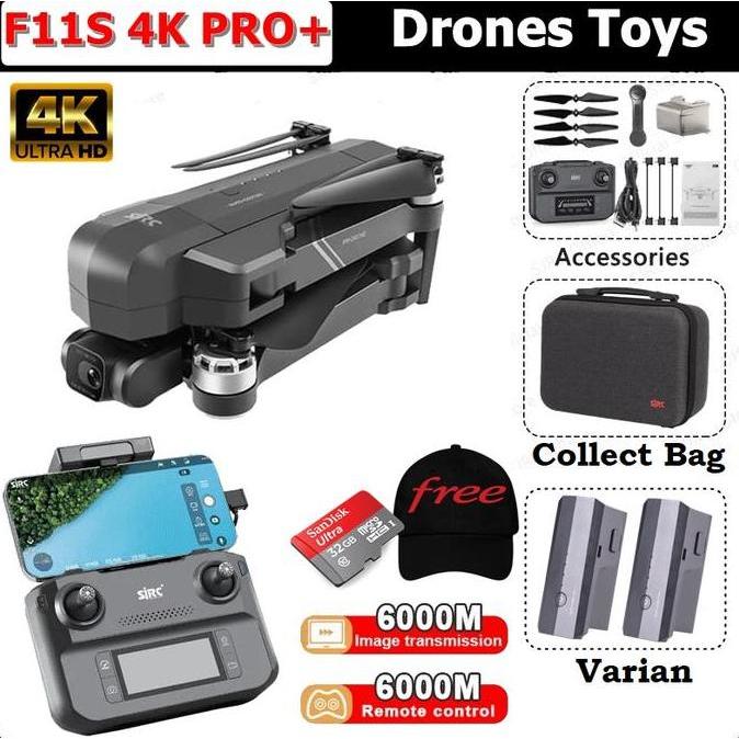 Rc Drone SJRC F11S 4K PRO+ 6KM GPS 2Axis Gimbal 4K Camera New Version  Upgrade SJRC F11S 4K PRO 3KM