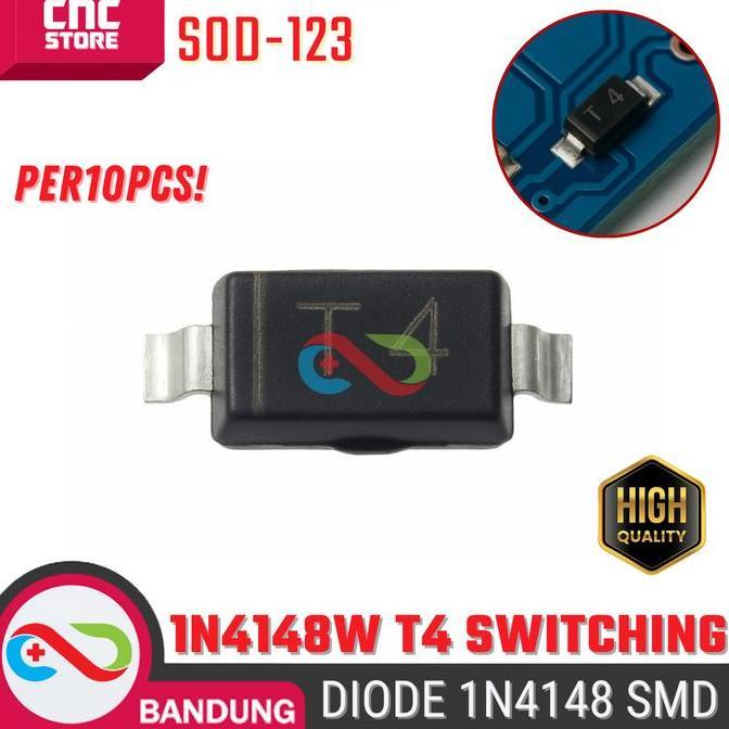 10 PCS Diode 1N4148 SOD123 1N4148W T4 SOD-123 Switching Diode 1N4148 SMD