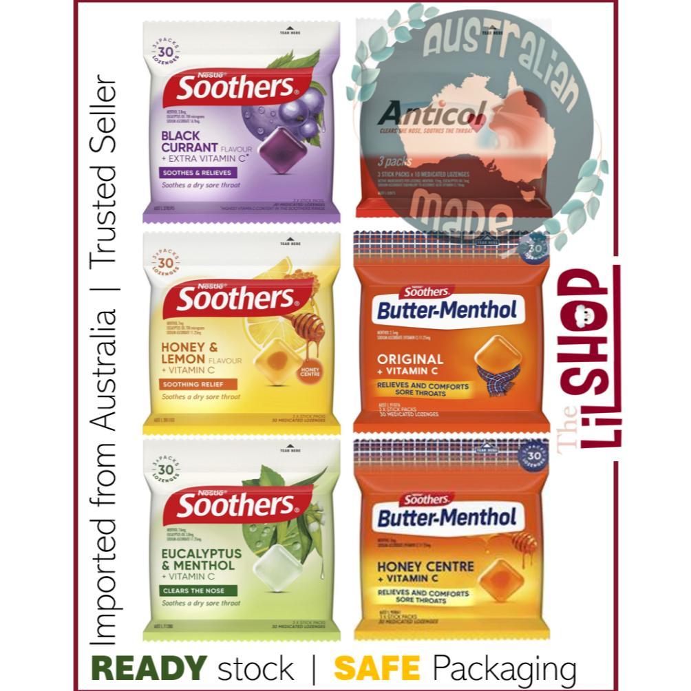 Nestle Soothers Anticol Buttermentol Butter-menthol Lozenges Multipack 3 x 10 Packs ( permen pelega 