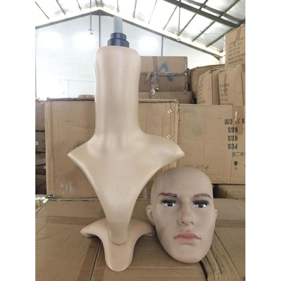 MANEKIN KEPALA COWOK DEWASA FULL PLASTIK IMPORT/PATUNG KEPALA PRIA BS
