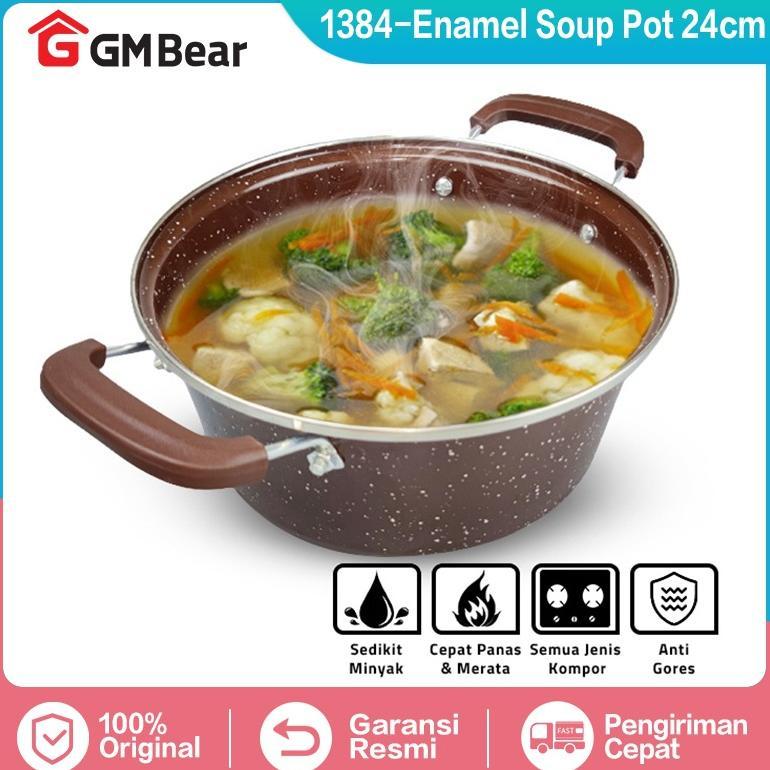 Termudah Gm Bear Wajan Penggorengan Enamel - Panci Wok Pan Enamel