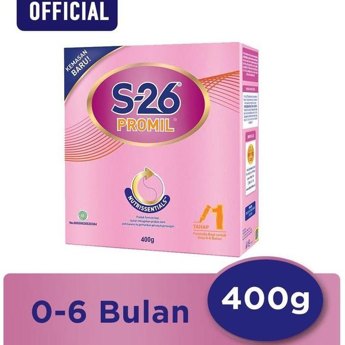 S-26 Promil Tahap 1 Susu Formula Usia 0-6 Bulan, Kotak 400 gram HJ