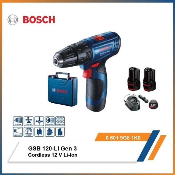 Grosir Mesin Bor / Cordless Impact Drill Bosch Gsb 120-Li / Gsb 120 Li