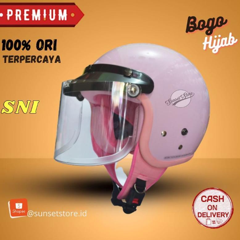 Helm Bogo Retro Hijab Wanita Dewasa Cantik