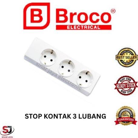 BROCO STOP KONTAK 3 LUBANG / TERMINAL BROCO 3 LUBANG / STOP