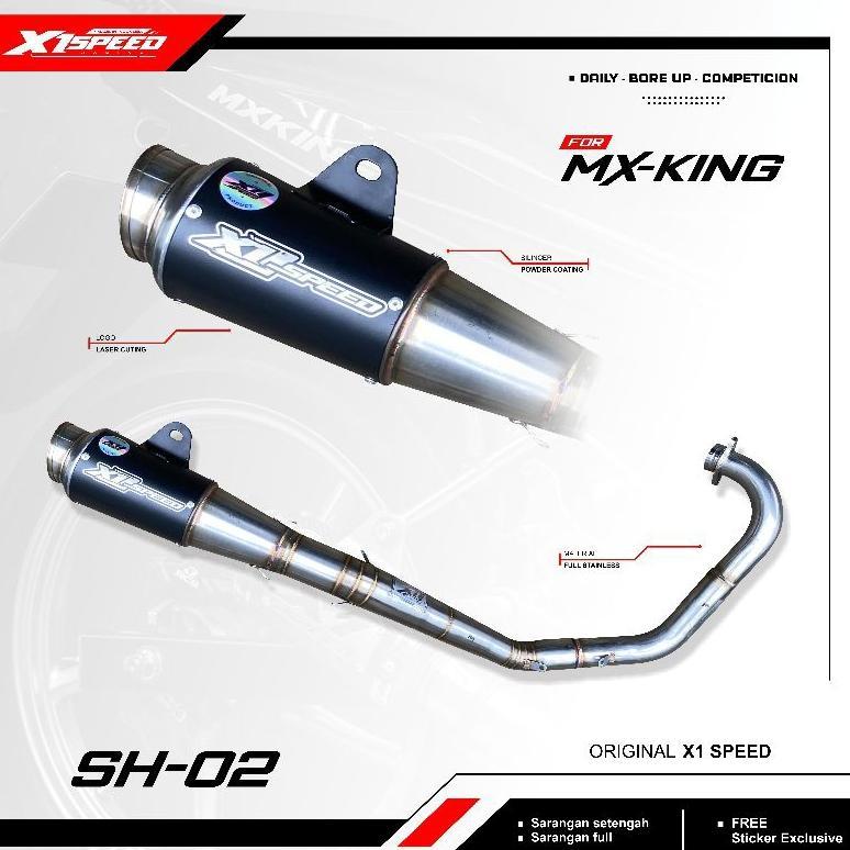FULL SYSTEM KNALPOT X1 SPEED FOR MX KING Type CROS-02
