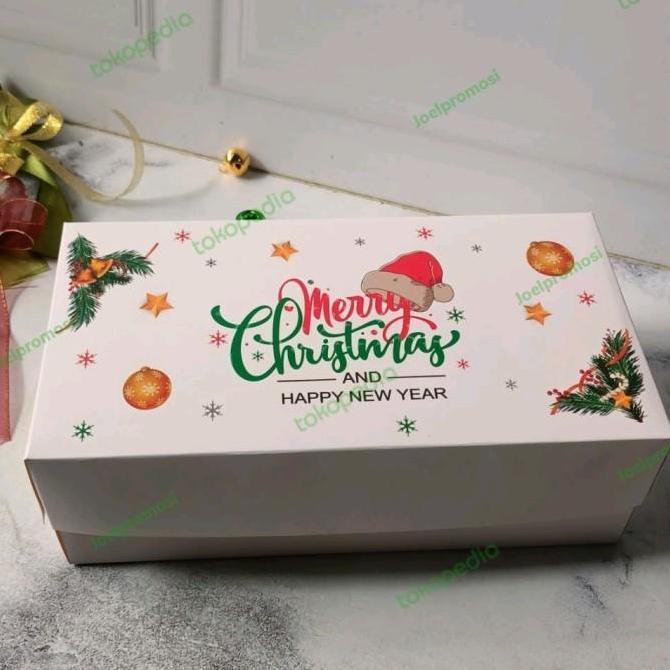 box christmas 22x12x7, dus brownies,dus kue natal,dus natal/box natal